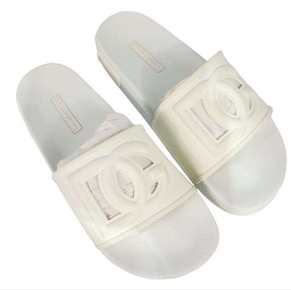 Dolce & Gabbana Monogram Beachwear Slide Sandal White - Picture 6 of 10
